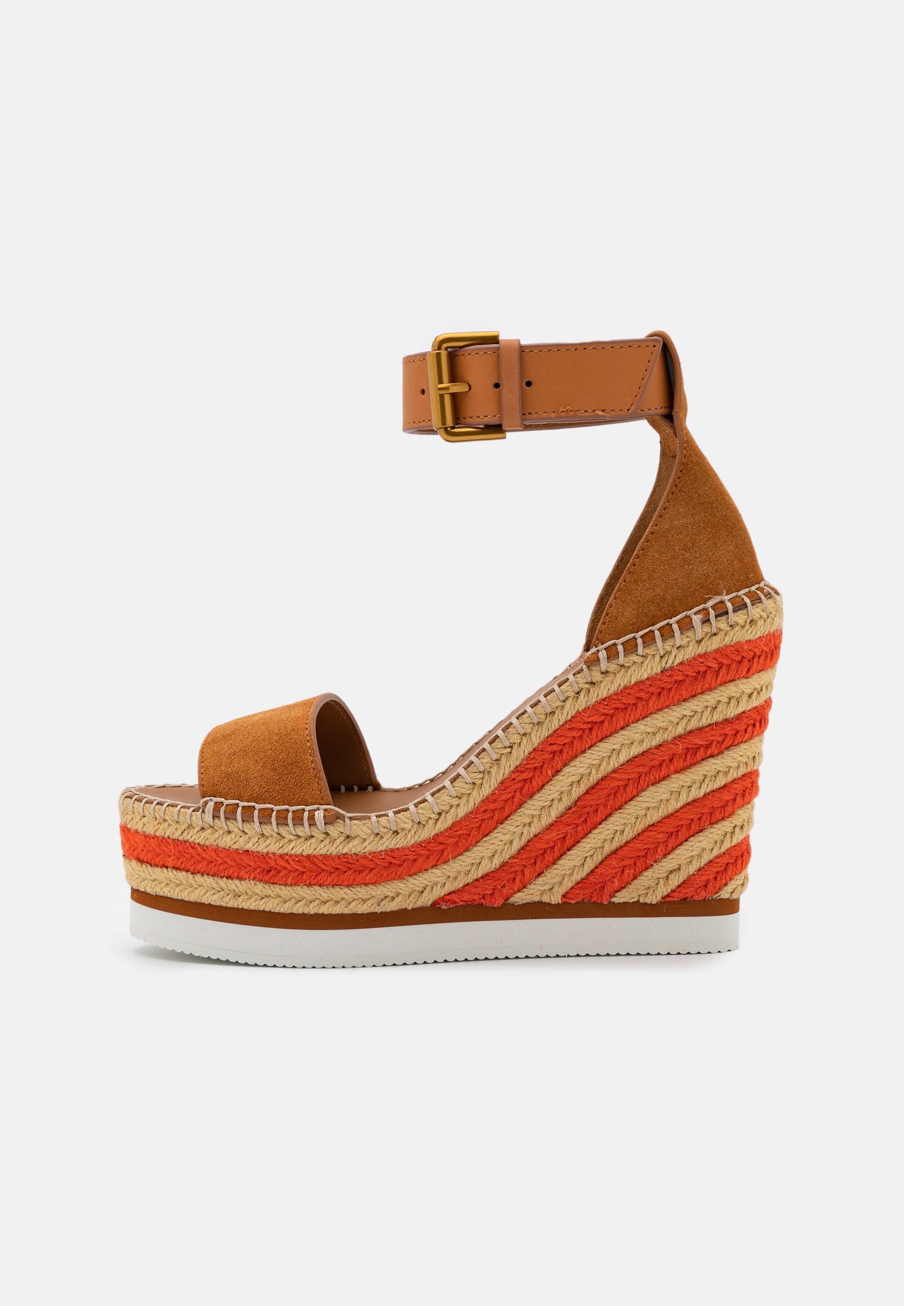 tan platform wedges