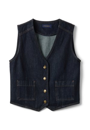 PIOMBO, DENIM WAISTCOAT WITH BUTTONS, REGULAR FIT - Chaleco - dark blue