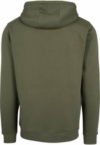 Felpa con cappuccio in verde oliva. Realizzata in un tessuto morbido con una vestibilità comoda. Presenta polsini e orlo a costine e un design semplice sul retro.