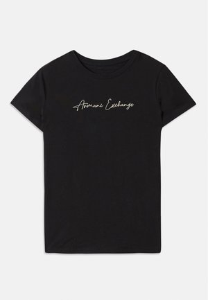 Armani Exchange T-shirt imprimé - black/gold-coloured