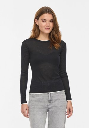VILA, VIELIANNE O-NECK L/S TOP - NOOS - Блуза с дълги ръкави - black beauty