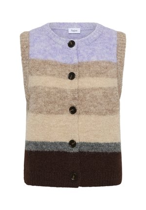 Saint Tropez, Veste sans manches - chocolate lilac multi stripe