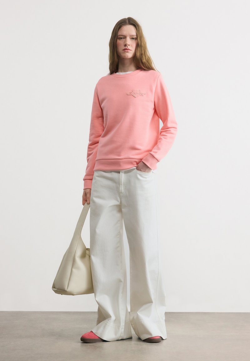 GANT TONAL SHIELD C NECK - Mikina - pink
