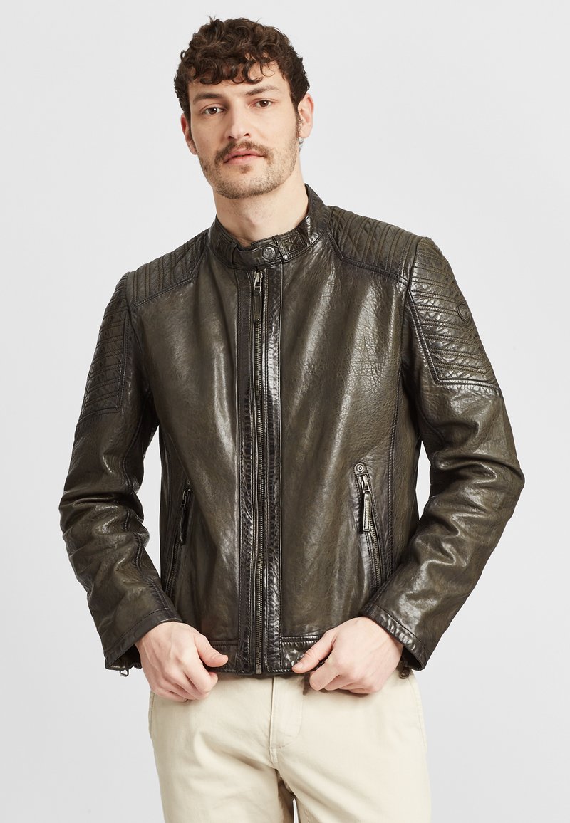Herren Leichte Jacken | Gipsy GMDAMION Lederjacke dark olive/oliv - WU77674 Herren Leichte Jacken | Gipsy GMDAMION Lederjacke dark olive/oliv - WU77674