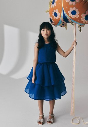 Next, REGULAR FIT - BLOUSE AND RARA SKIRT SET - Pliceret nederdel /Nederdele med folder - blue