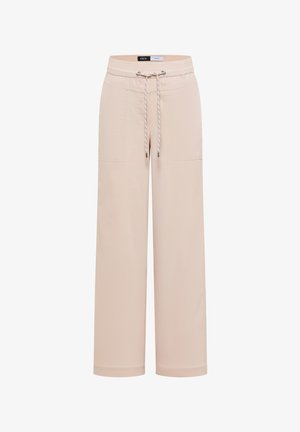 Cecil, HIGH-WAIST WIDE-LEG PANTS IN A LOOSE FIT, beżowy melanż