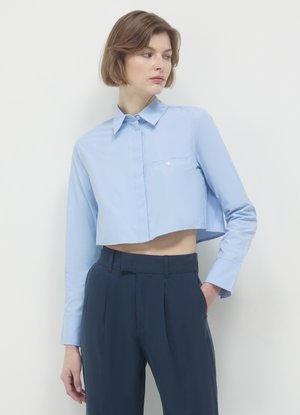 Calliope CROP TINTA UNITA - Camicia - celeste chiaro