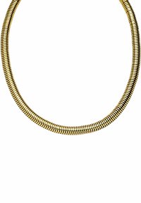 Goldplattierte Schlangen-Halskette mit einem flexiblen, runden Design, einer glatten, glänzenden Textur und einheitlichen Spiralgliedern.
