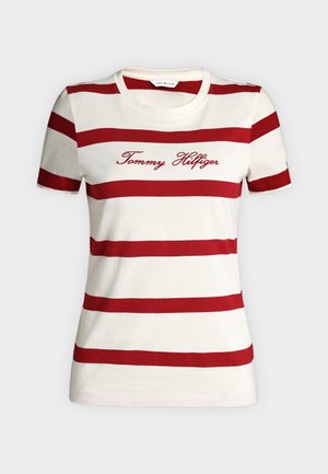 Tommy Hilfiger, SCRIPT TSHIRT - Trükipildiga T-särk - breton iovry / med red