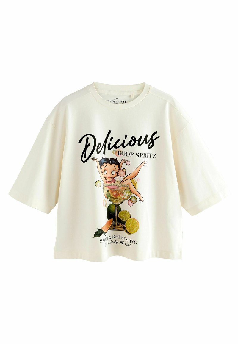 Next REGULAR FIT - OFFICIAL BETTY BOOP LICENSE GRAPHIC BOXY SHORT SLEEVE - Trükipildiga T-särk - white