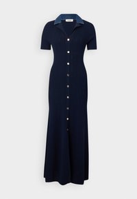 ROBE MIDI COL CONTRASTE - Strickkleid - marine