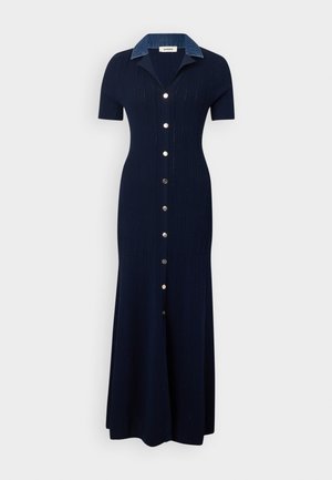 ROBE MIDI COL CONTRASTE - Haljina s naramenicama - marine