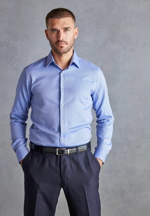 SIGNATURE TRIMMED - Camisa - blue herringbone