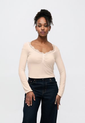 Ilgarankovis viršutinės dalies drabužis - pearl blush/white contrast