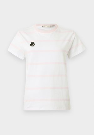 ALVERA STACE FACE TEE - T-shirt estampada - off white/rose