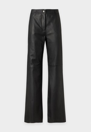 Bruuns Bazaar, PANTS - Leren broek - black