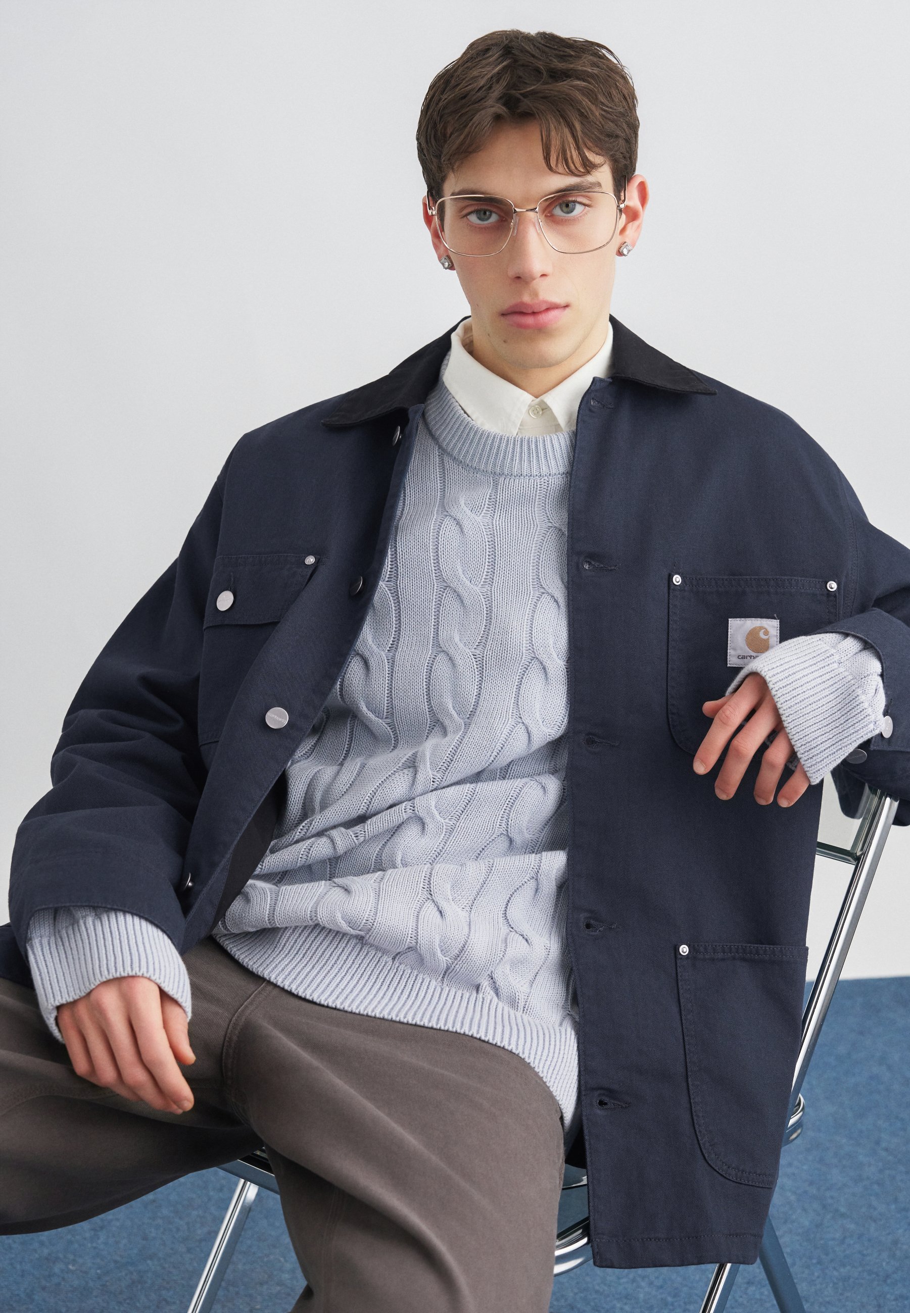 Carhartt WIP CHORE MORAGA - Summer jacket - deep night/black/dark blue