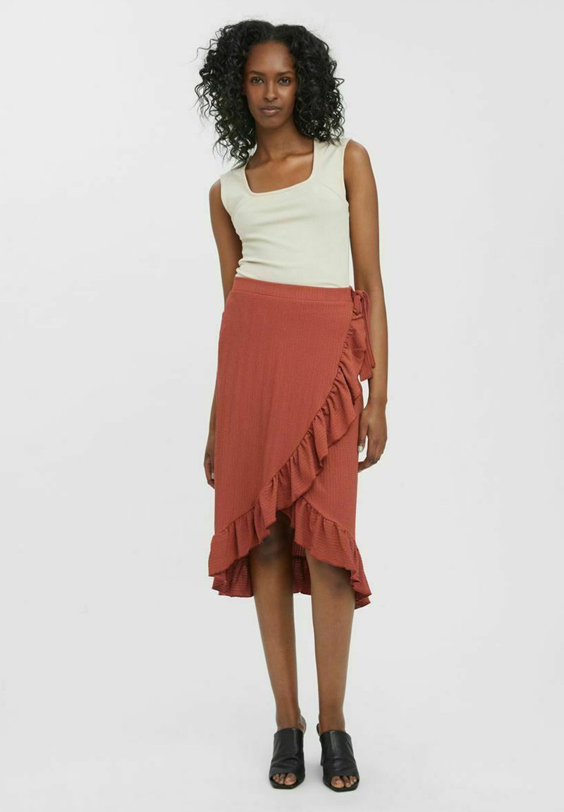 Vero Moda Wikkelrok cognac