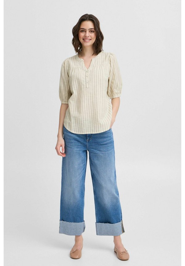 FRFXBONNIE - Blouse - beige melange stripes3