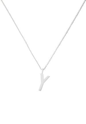 Collier en argent avec un pendentif en forme de Y minimaliste au fini mat et au design angulaire.