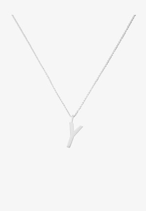 Collier en argent avec un pendentif en forme de Y minimaliste au fini mat et au design angulaire.