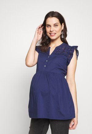 BRODERIE DETAIL BLOUSE - Camicetta - navy