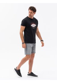 Men Printed Oversized Tee - Black - SM2505100D main image 0