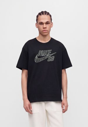 Nike SB, TEE LOGO FILL UNISEX - Тениска с щампа - black/white