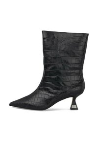 Alma En Pena Stivaletti Piani In Pelle Donna - Canna Piegata Con Borchie - Tacco 6 Cm - Chiusura Zip - Colore Nero - 6