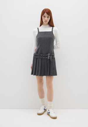 WITH STRAPS AND WAIST BELT - Vestido informal - dark grey