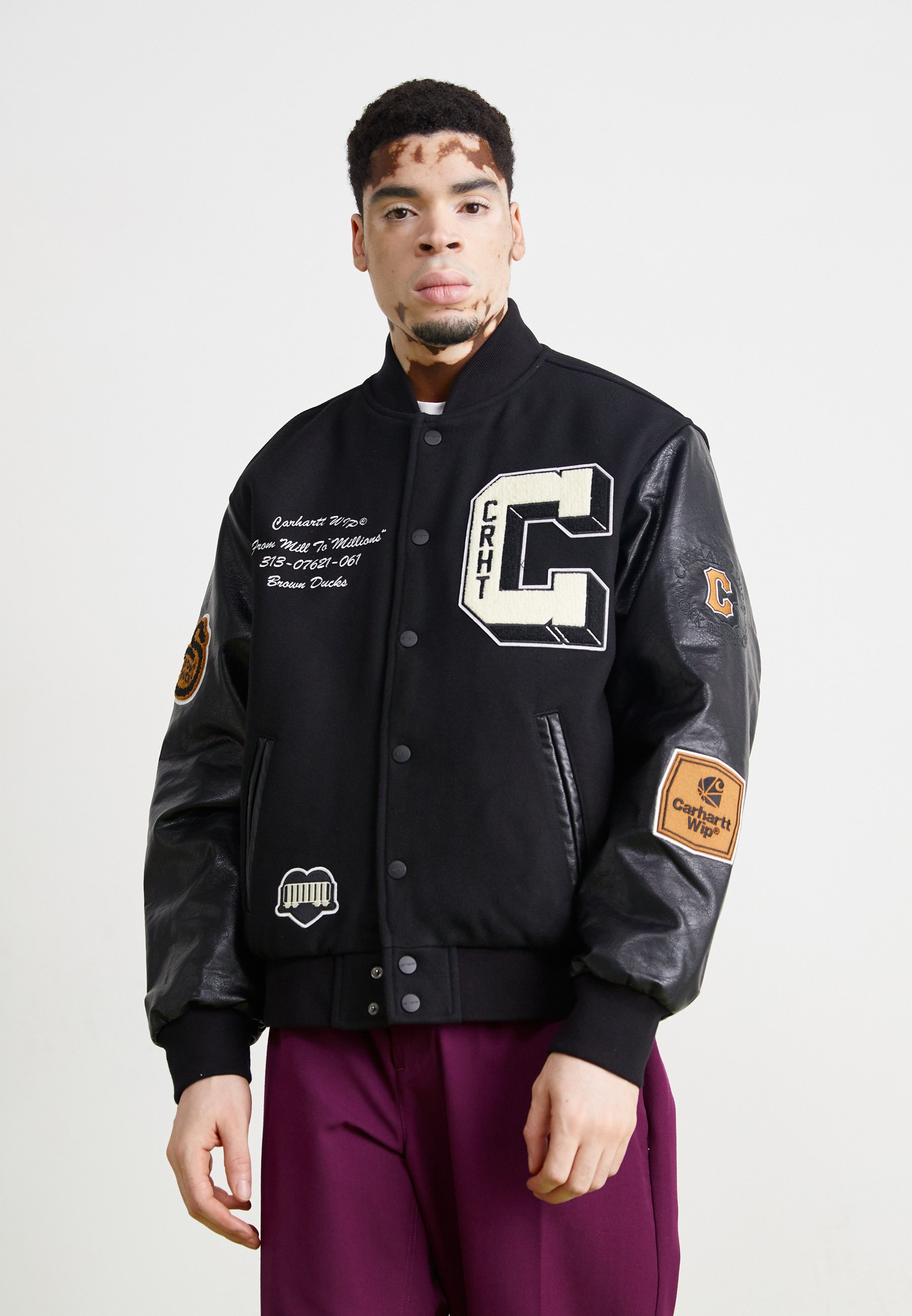 Carhartt BROWN DUCKS BOMBER ジャケット M ブラック
