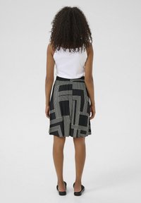 Kaffe DONNY - A-linjainen hame - black beige graphic lines