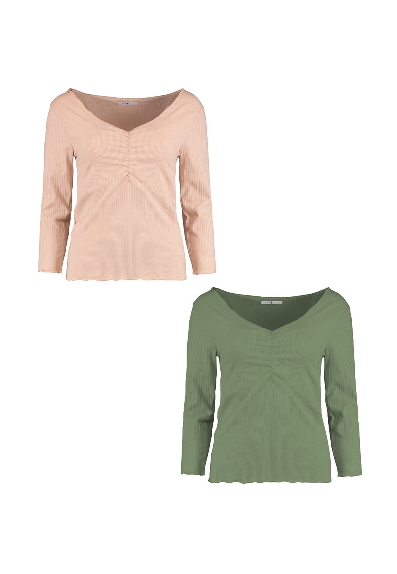 Hailys 2ER-SET V-AUSSCHNITT 3/4-ÄRMELN NORMALER SCHNITT - Langarmshirt - pastell-grün