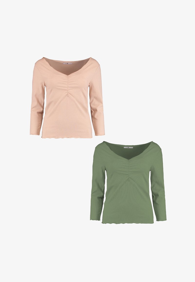 Hailys 2ER-SET V-AUSSCHNITT 3/4-ÄRMELN NORMALER SCHNITT - Langarmshirt - pastell-grün