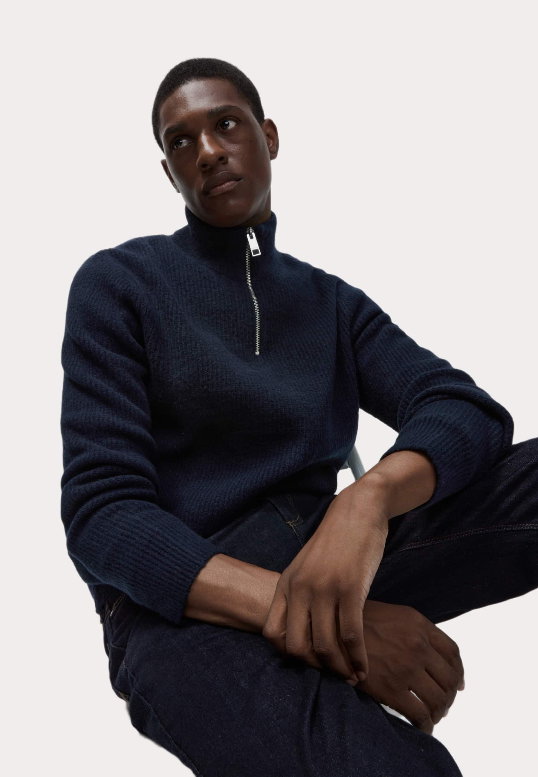 Marks & Spencer SUPERSOFT HALF ZIP - Jumper - dark navy/dark blue