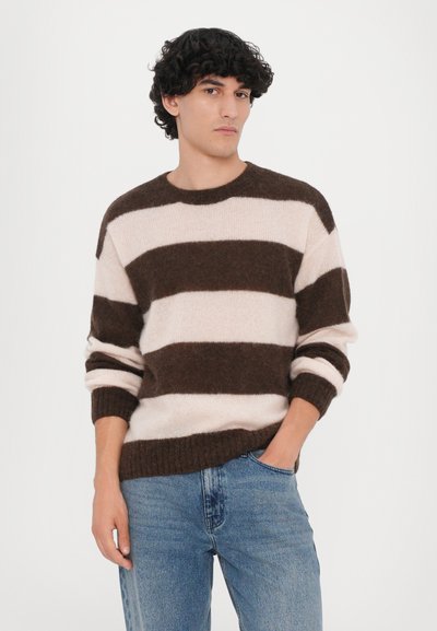 CLOSED STRIPE CREW NECK JUMPER - Strickpullover - espresso brown