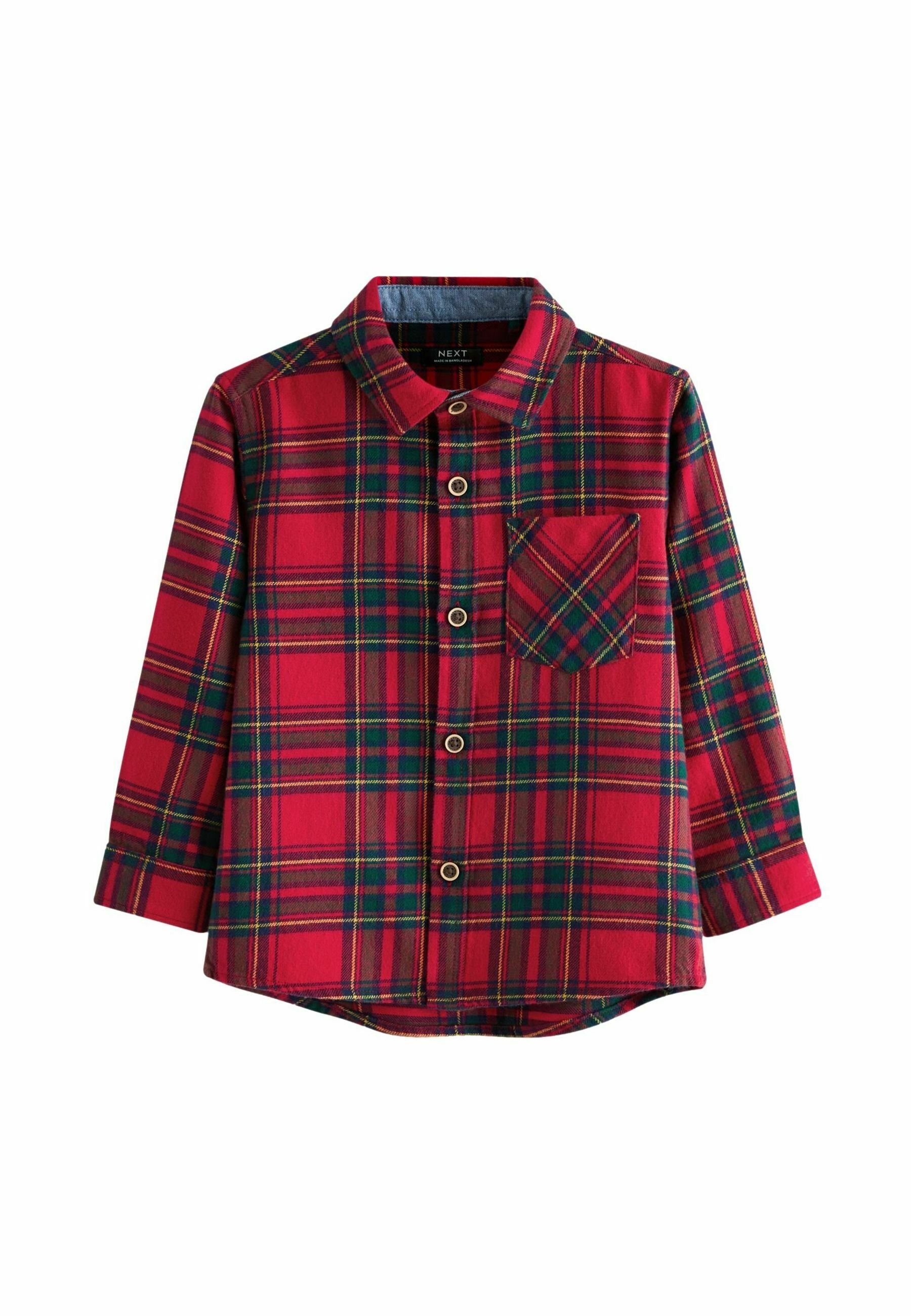 Tartan Red And Green Check Shirt Next Shirt Red Tartan Plain/red