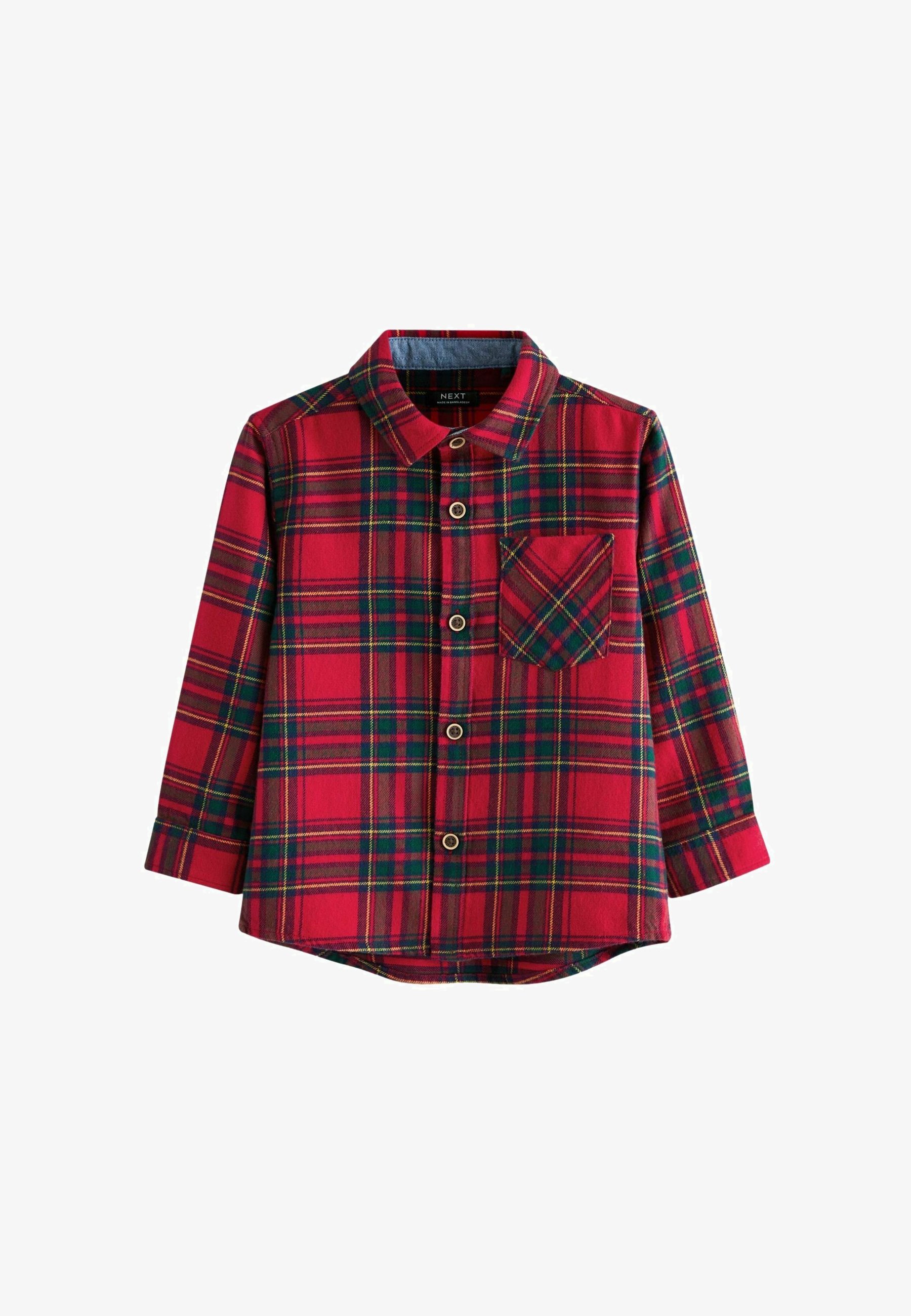Tartan Red And Green Check Shirt Next Shirt Red Tartan Plain/red