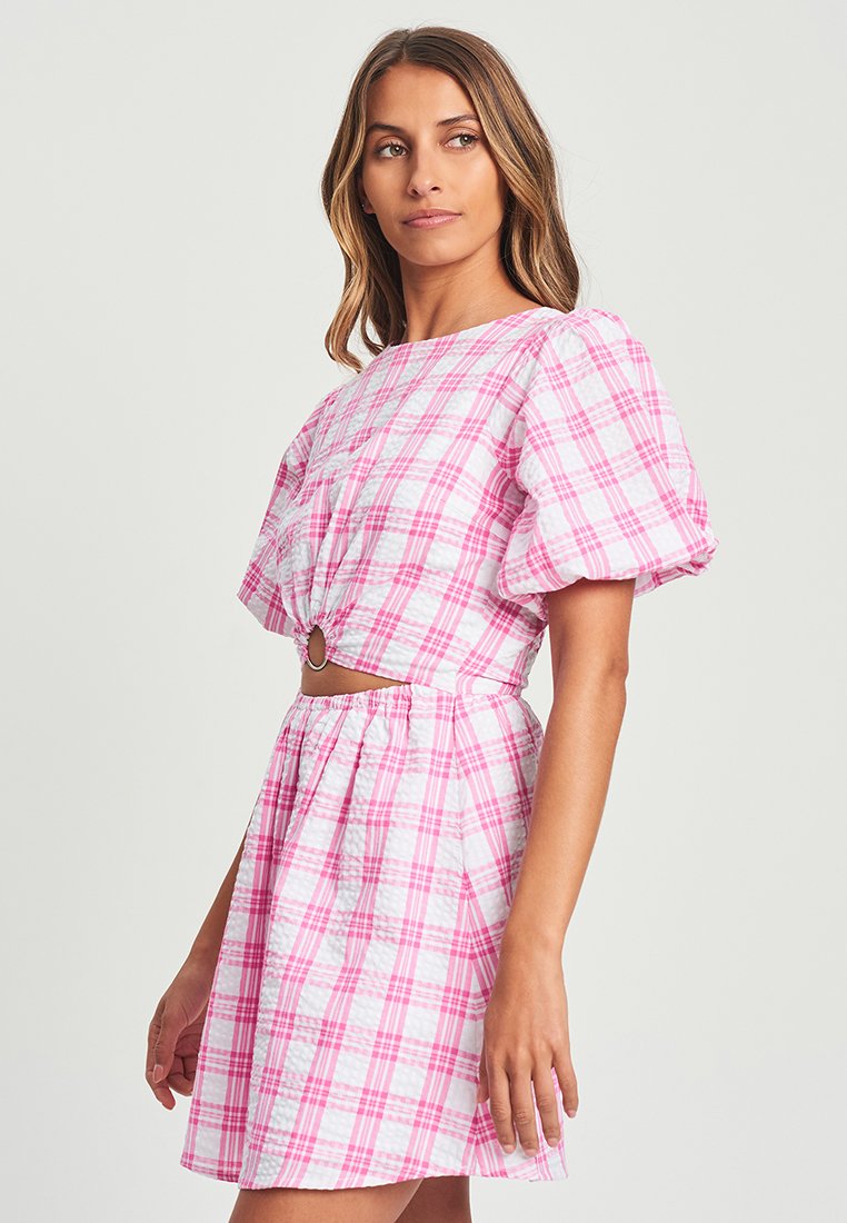 CALLI Day dress - pink and white check/light pink - Zalando.ie