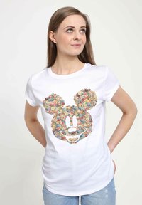Disney MICKEY CLASSIC FLORAL MICKEY - T-shirt med print - white