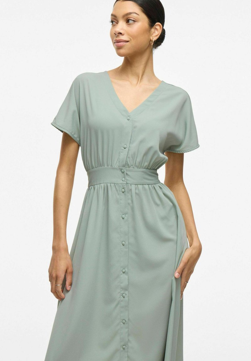 vila green dress LAURALYN SILK DRESS, VILLA GREEN SILK BUBBLY CLIP – Palm Place
