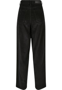 Urban Classics LADIES HIGH WAIST 90´S WIDE LEG CORDUROY PANTS - Kalhoty - black