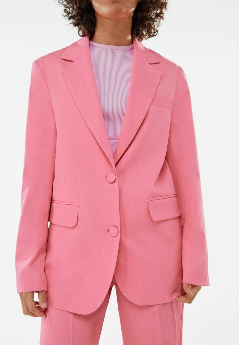 bershka pink blazer dress Blazer Dress Pink Blazer Bershka Hot Pink Oversized Depop