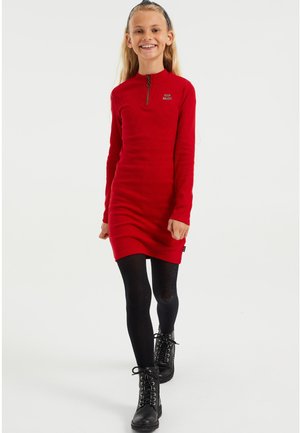 Sukienka dzianinowa - saffron red