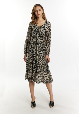 MIT ZEBRA-PRINT - Freizeitkleid - beige schwarz