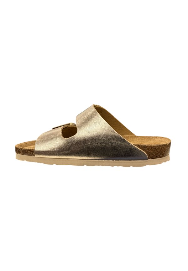 Pantolette flach - gold
