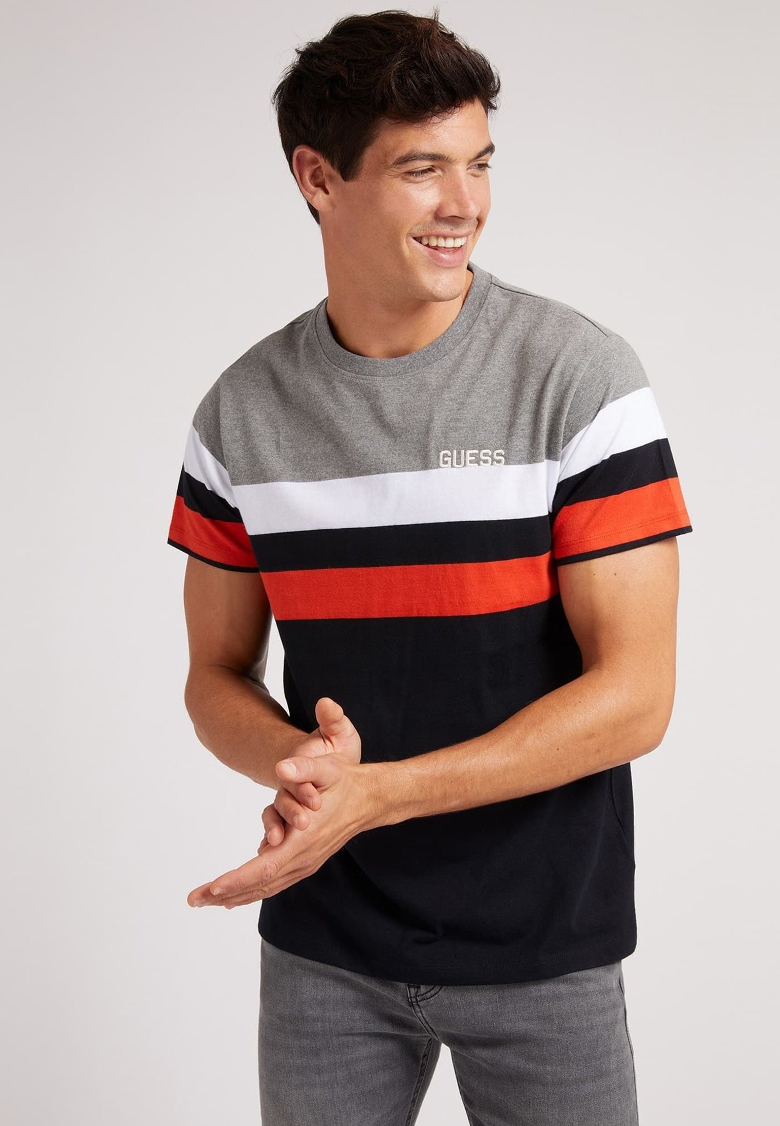 tee shirt guess rayé homme