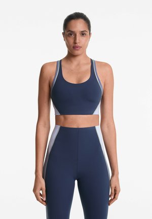 FIRM SUPPORT COMPRESSIVE REFLECTIVE - Sportski grudnjak sa srednje jakom potporom - mottled dark blue