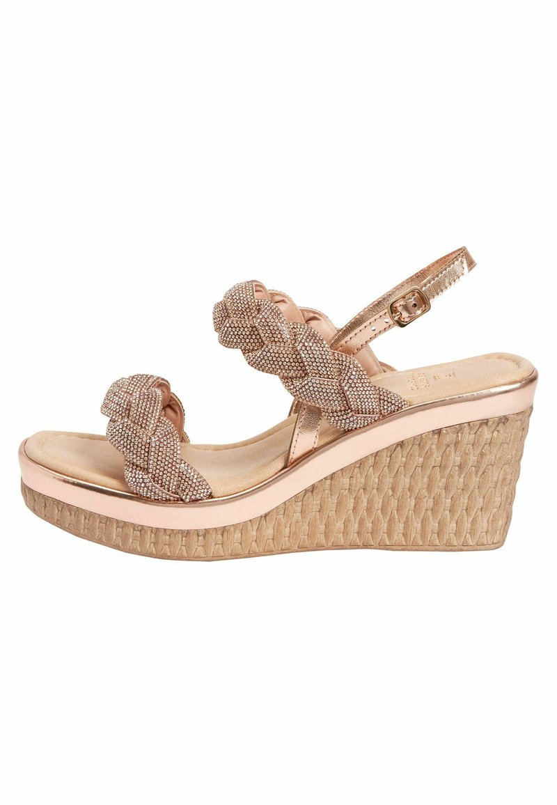Next FOREVER COMFORTÂ® BLING PLAIT WEDGES Sandalias de cuña rose