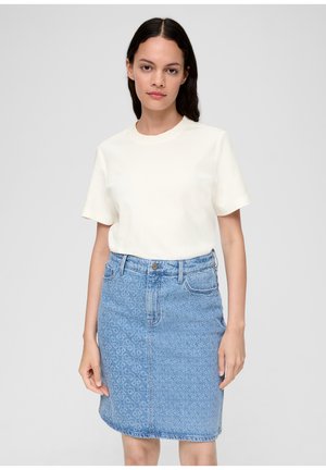 IN TWO-TONE-OPTIK - Denim skirt - blau